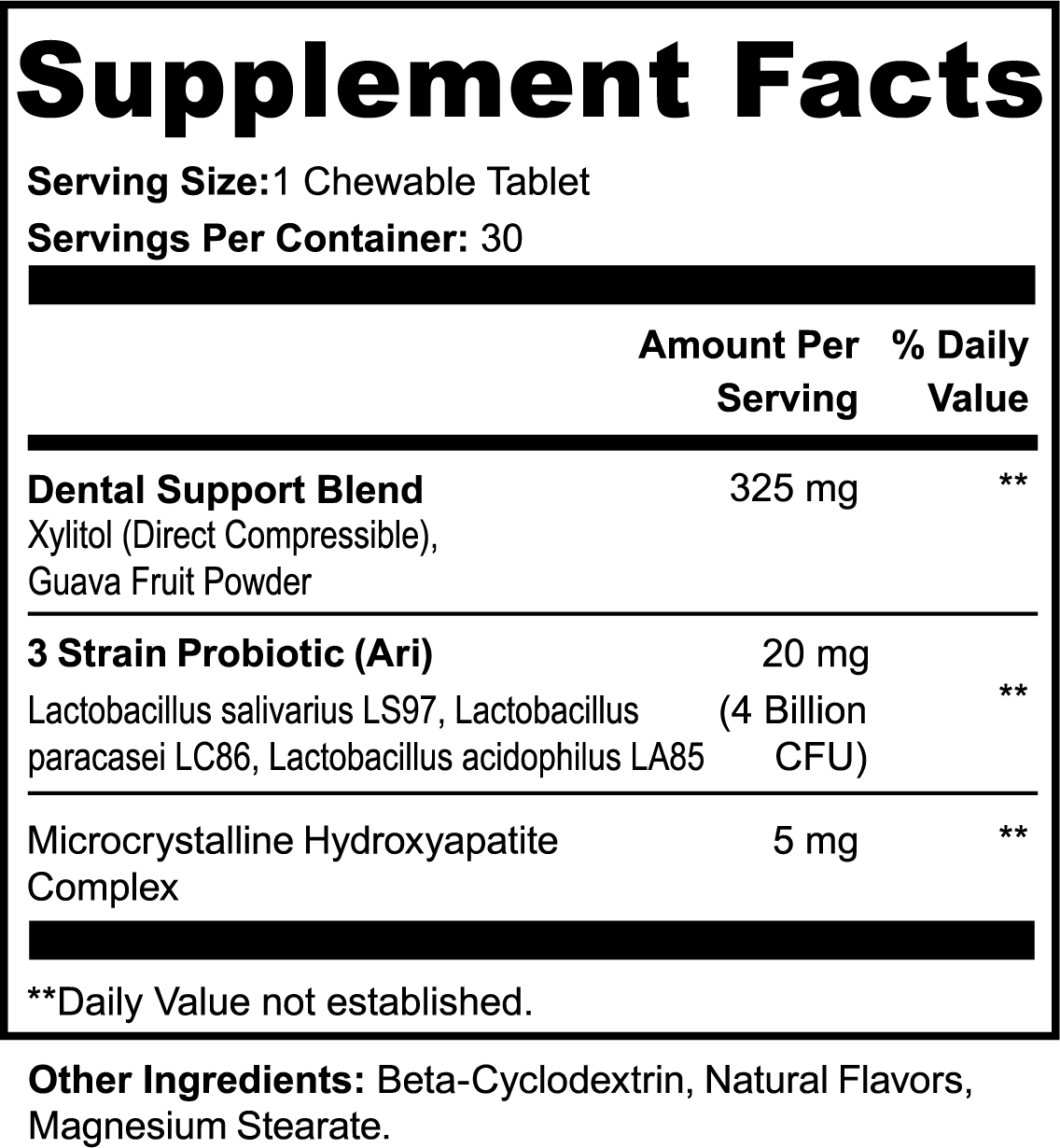 Metavo.com Specialty Supplements Dental + Oral Health Chewables