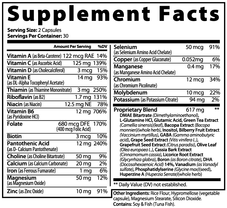 Supliful Specialty Supplements Memory & Focus Brain Booster | 30 Serve